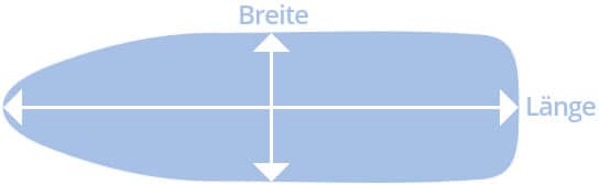 buegelbrett mit pfeilen